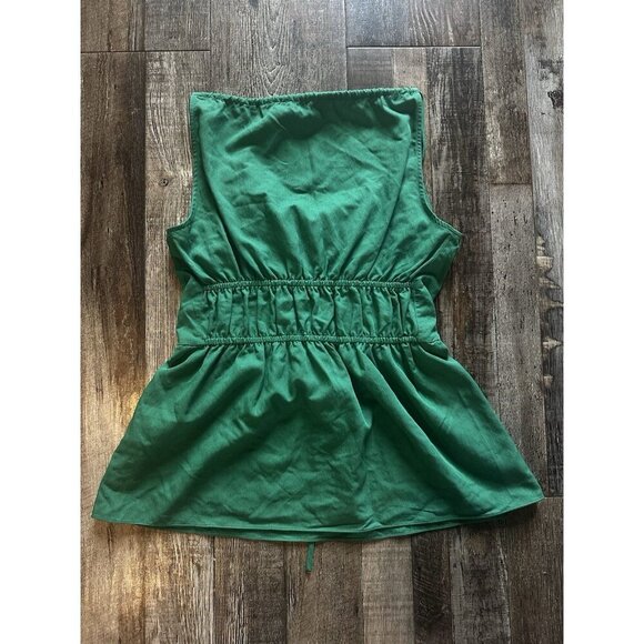 Proenza Schouler White Label Drapey Suiting Ruched Top in Green Size 2 - Picture 8 of 8